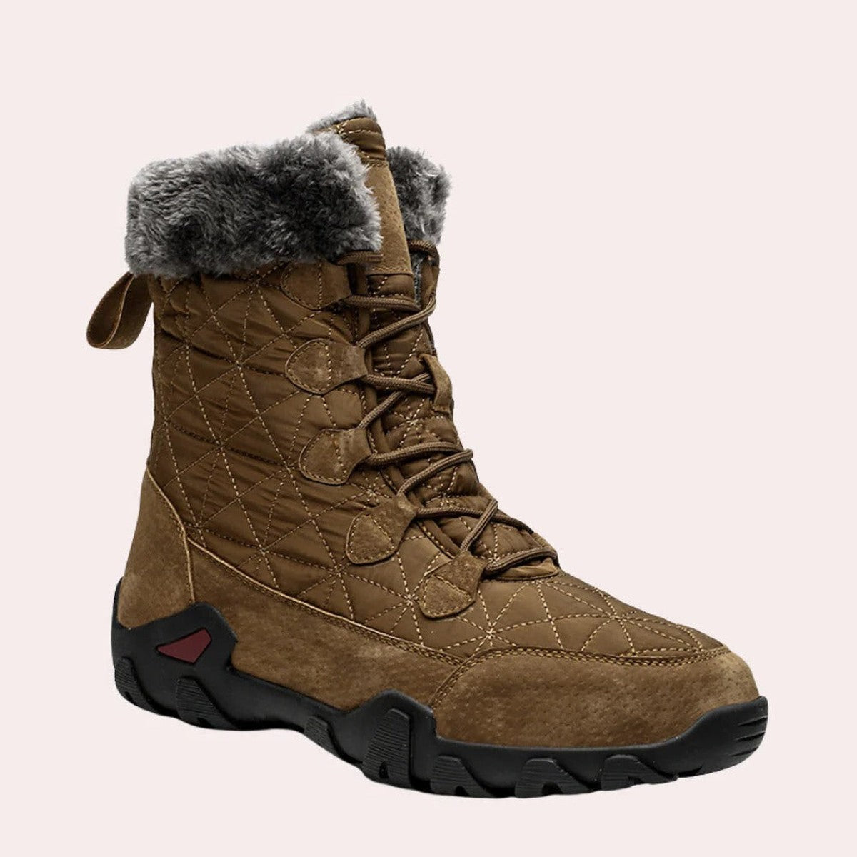 Men Winter Snow Boots with Warm Fleece Lining and Non Slip Soles