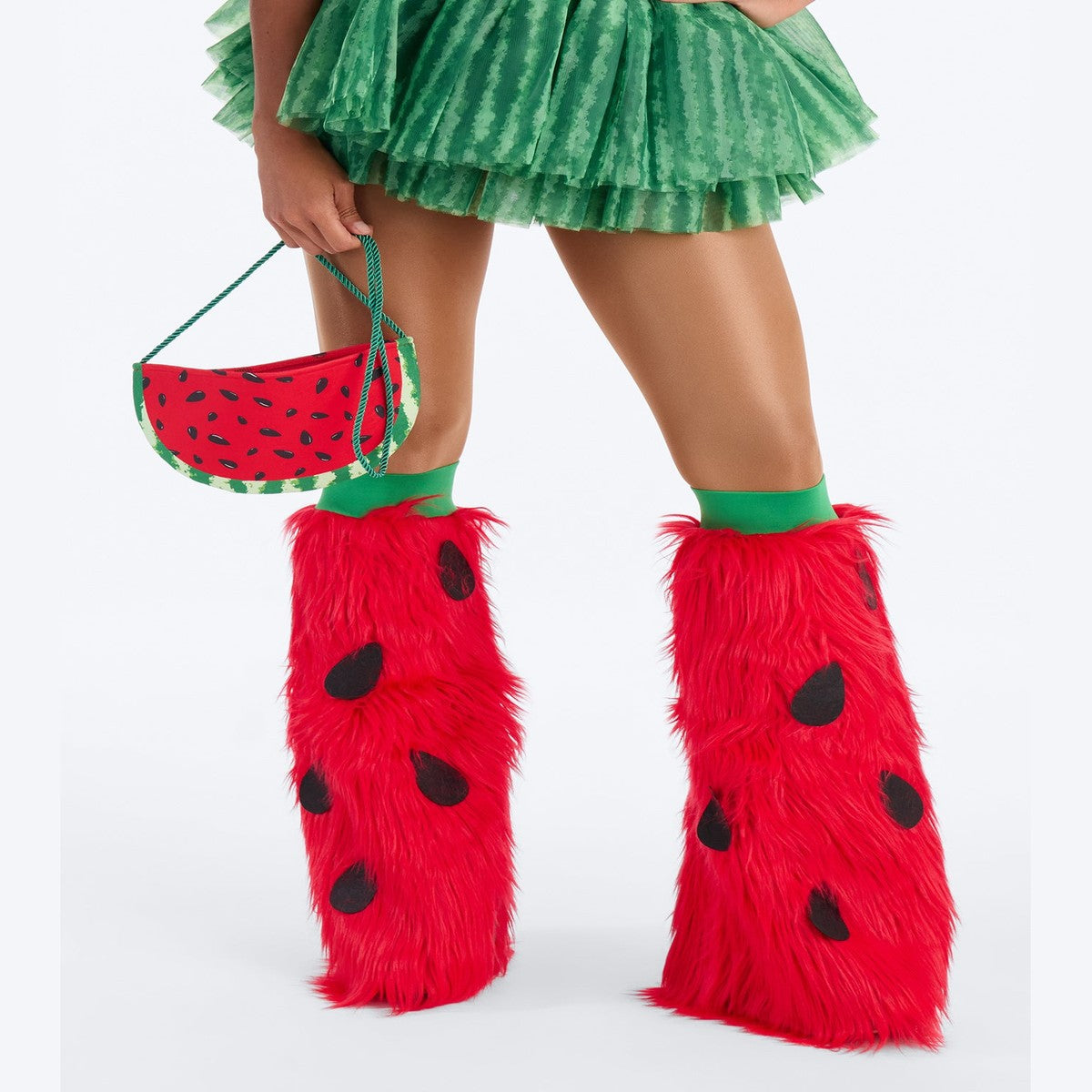Four Piece Watermelon Costume Set with Stretch Bodysuit and Matching Purse
