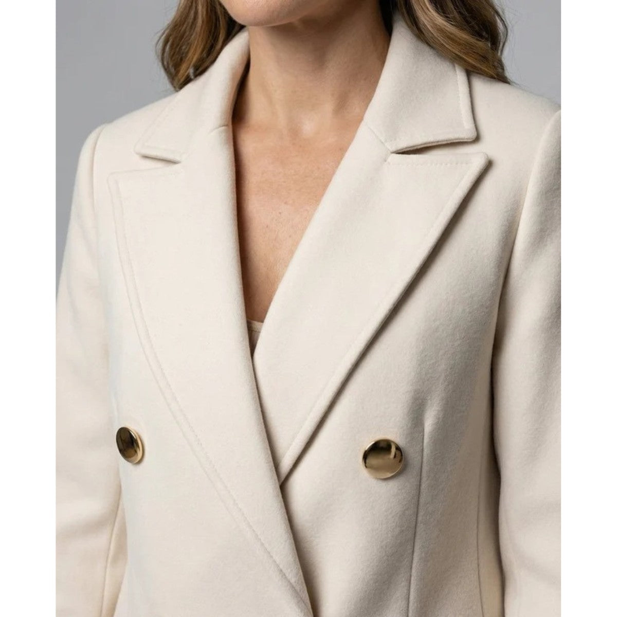 Double Breasted Long Trench Coat with Belt and Lapel Collar for Women