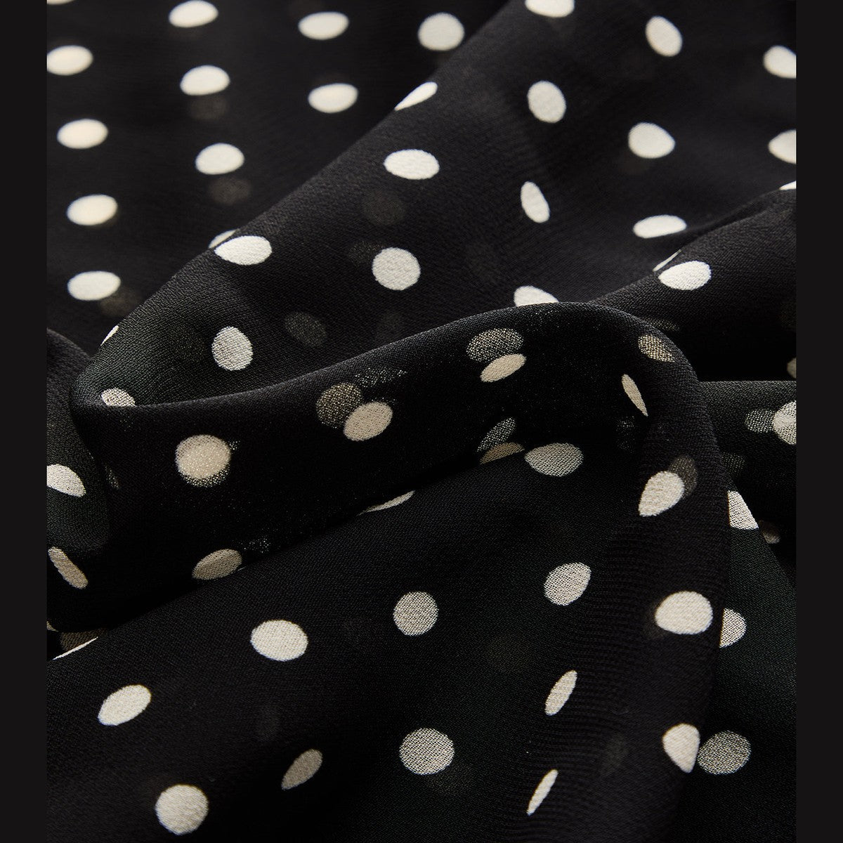 Women Sheer Mesh Long Sleeve Polka Dot Blouse with Tie Neck and Tube Top