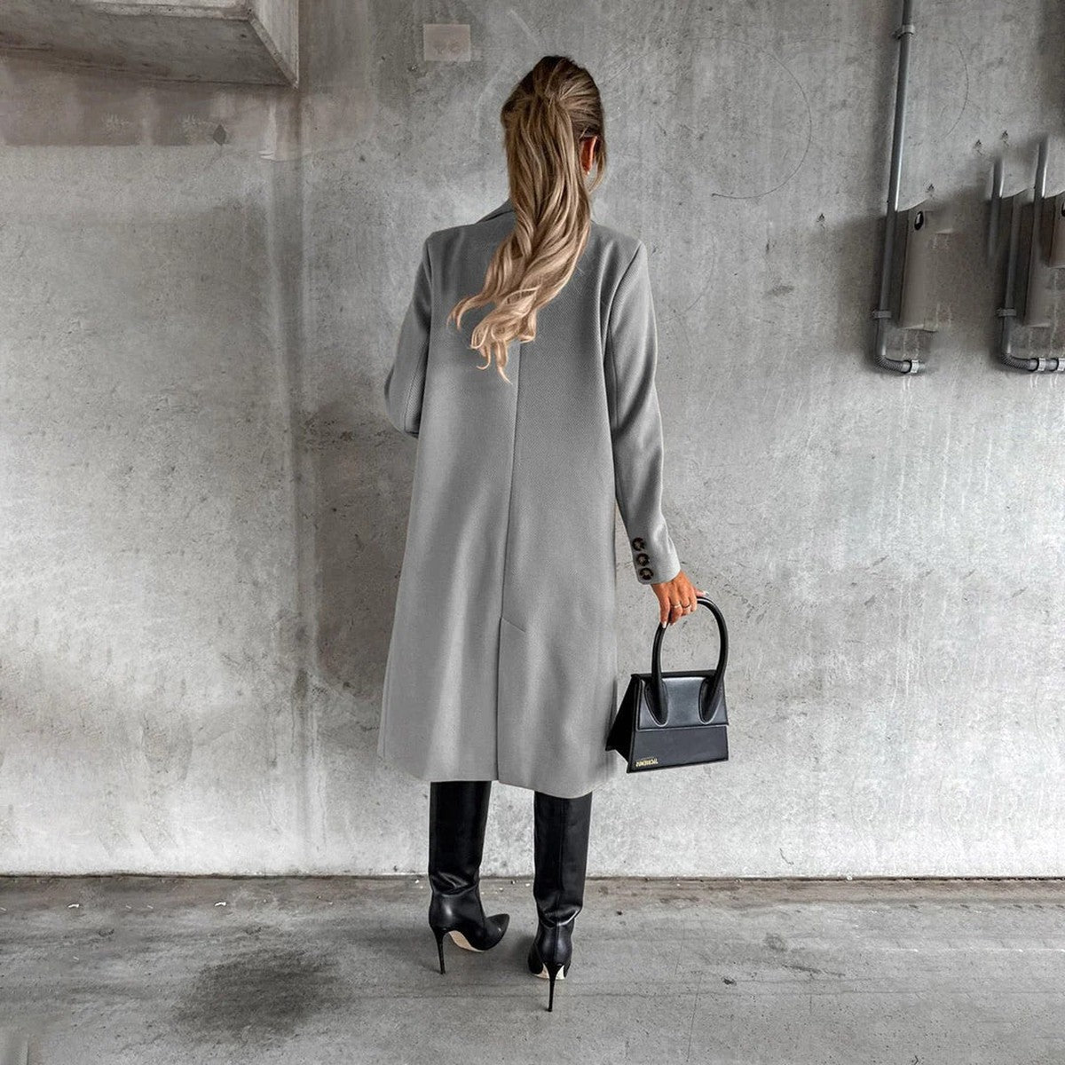 Mid Length Winter Parka with Plush Fleece Lined Hood and Front Pockets