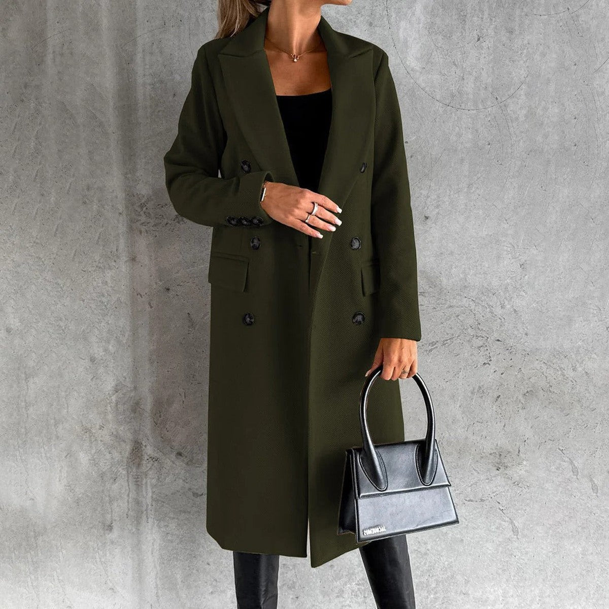 Mid Length Winter Parka with Plush Fleece Lined Hood and Front Pockets