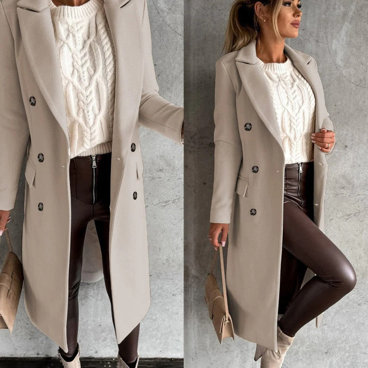 Mid Length Winter Parka with Plush Fleece Lined Hood and Front Pockets