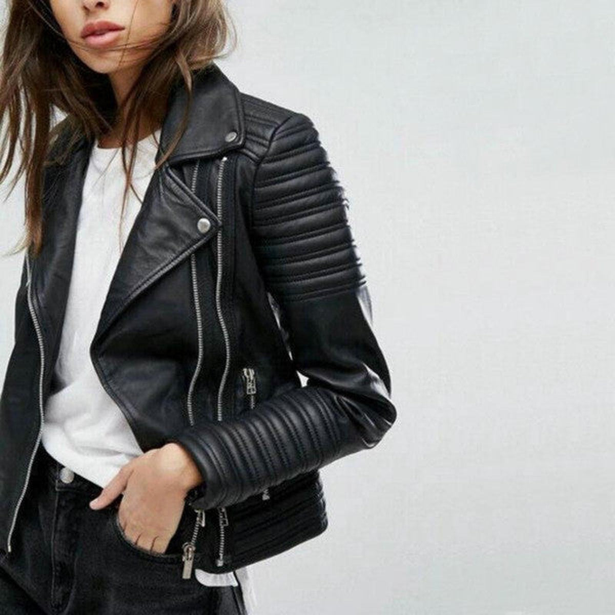 Vintage Brown Leather Aviator Jacket with Warm Shearling Collar and Buckle Details