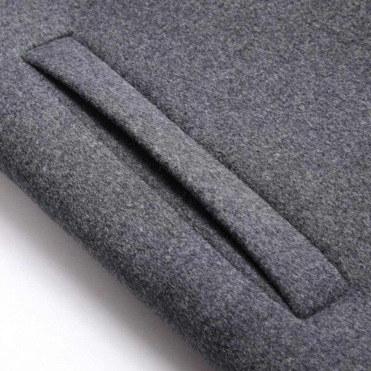 Mens Wool Blend Trench Coat with Detachable Hooded Bib Layer