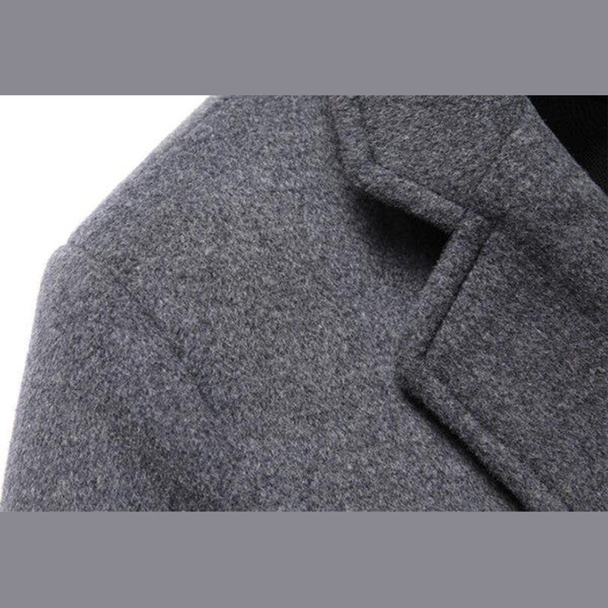 Mens Wool Blend Trench Coat with Detachable Hooded Bib Layer
