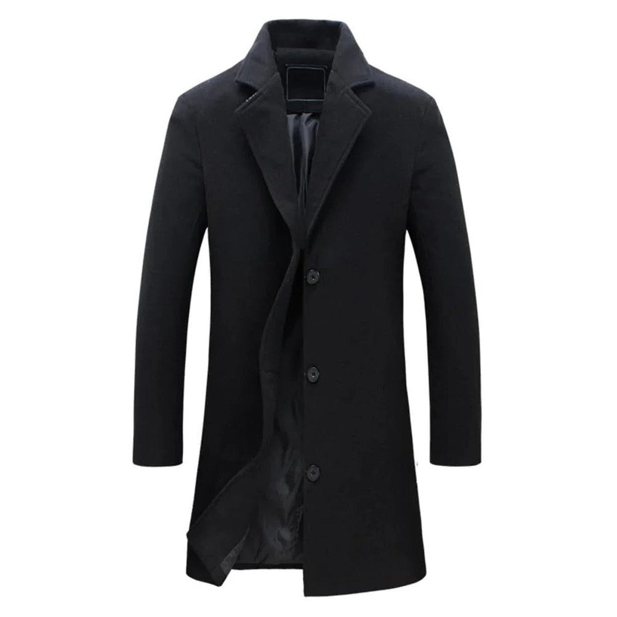 Men Double Breasted Trench Coat with Classic Lapel Collar for Winter
