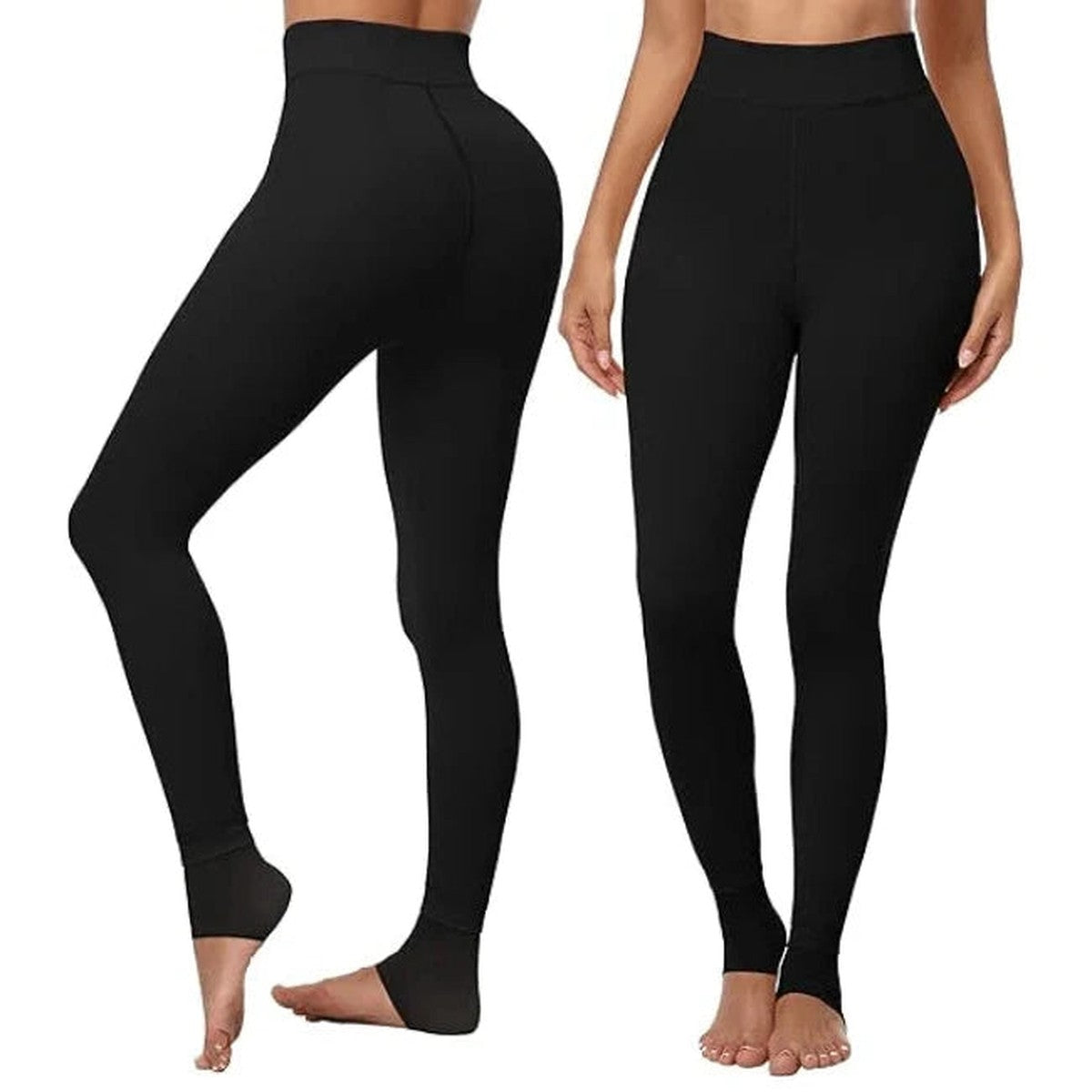 Thermal Fleece Lined Tights with High Waist and Thick Warm Interior Lining