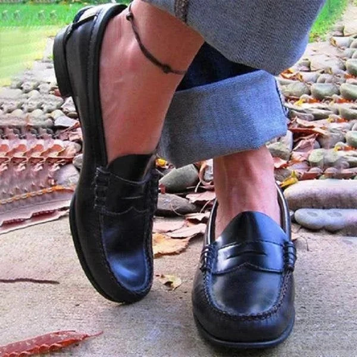 Women Pointed Toe Dress Shoes with Low Block Heel and Buckle Strap