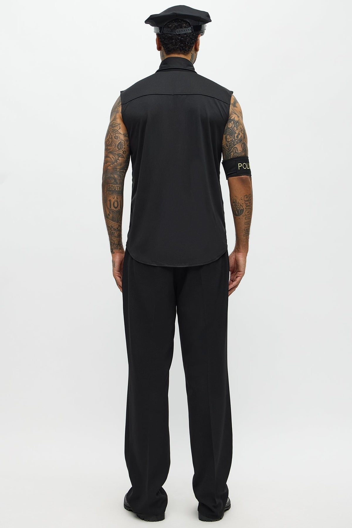 Mens Costume Set with Officer Shirt and Matching Hat