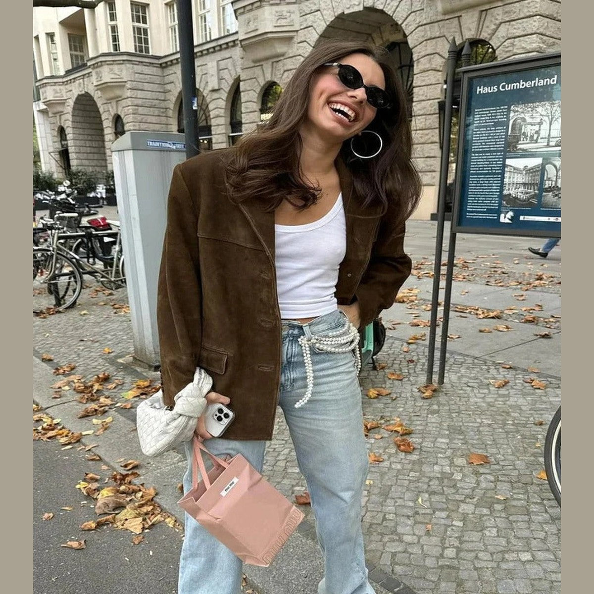 Womens Cropped Faux Suede Moto Jacket with Asymmetrical Front Zipper