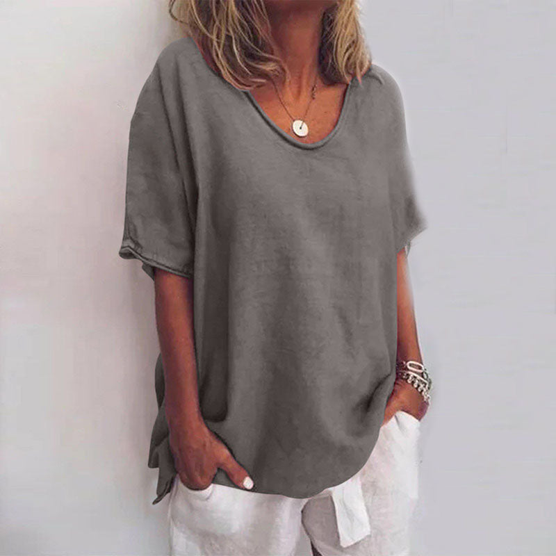Soft Breathable Blouse with Loose Draped Fit and Lightweight Fabric