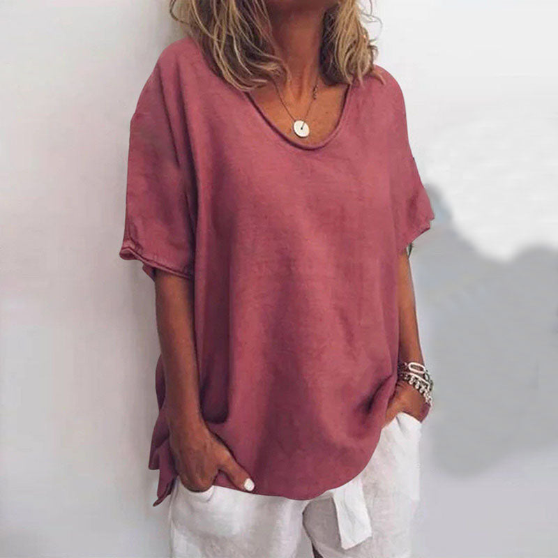 Soft Breathable Blouse with Loose Draped Fit and Lightweight Fabric