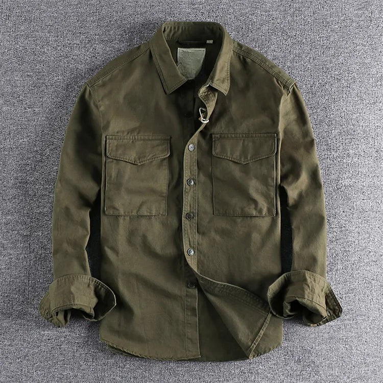 Utility Shirt with Breathable Fabric and Natural Drape, Machine Washable
