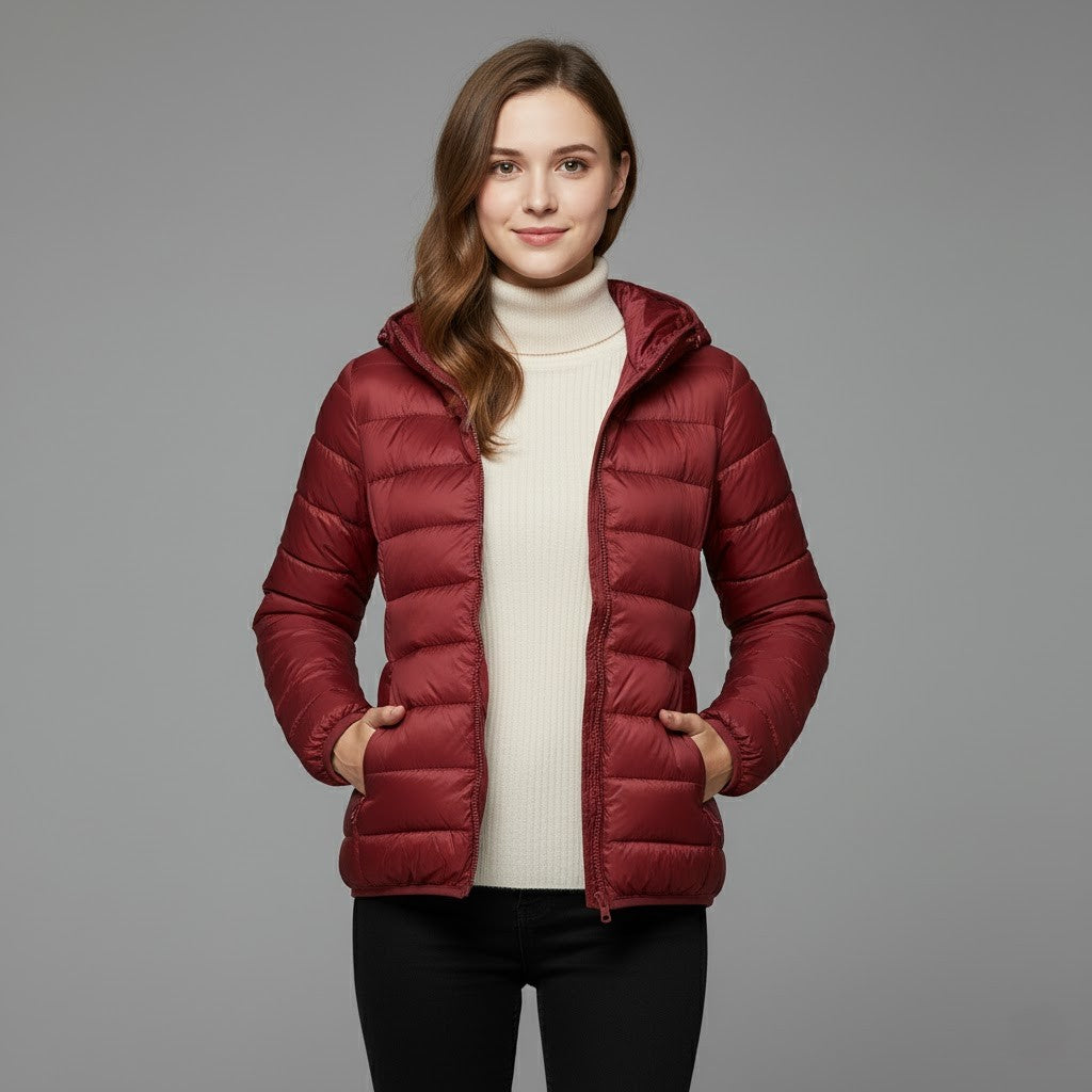Lightweight Padded Jacket for Women with Breathable Lining