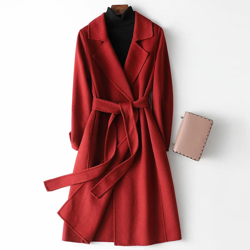 Virginia | Women's Belted Wrap Coat - Image 1