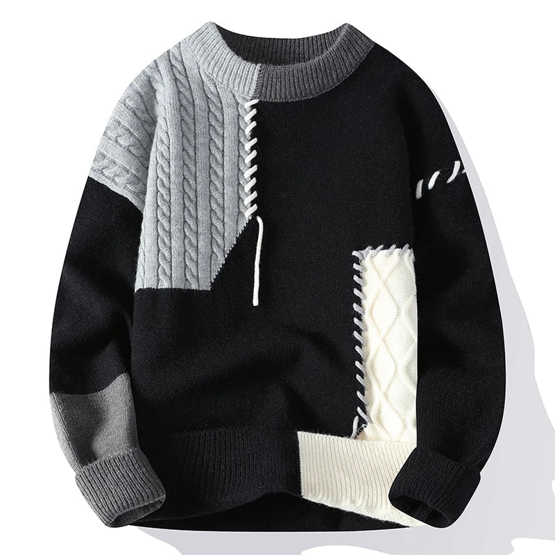 John | Men's Color Block Knit Sweater - Image 2