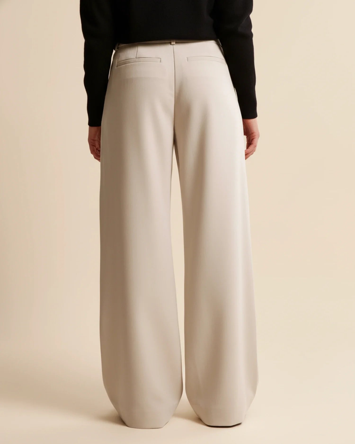 High Waist Pleated Trousers with Straight Leg and Rayon Blend, Machine Washable